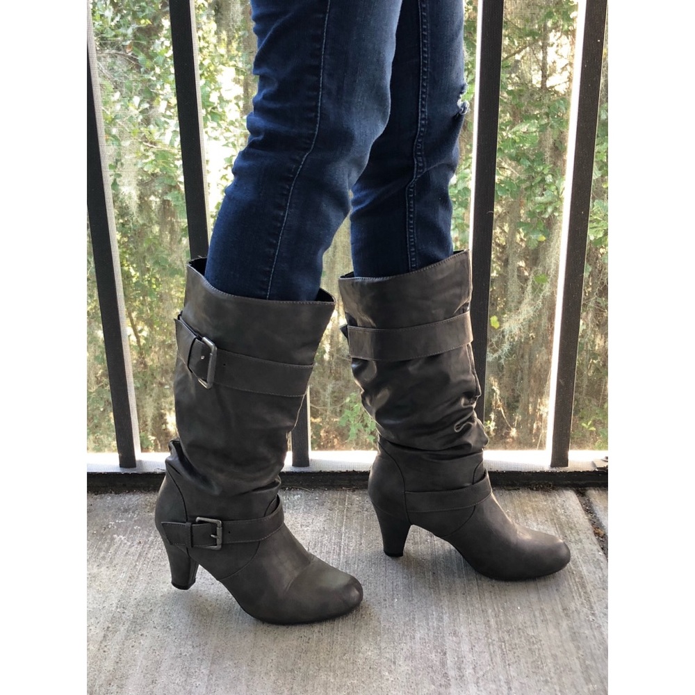 Gray boots