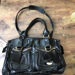 Authentic Chole medium black satchel bag