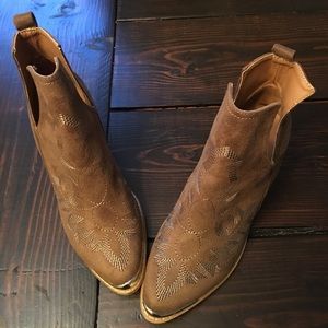 Brown western booties