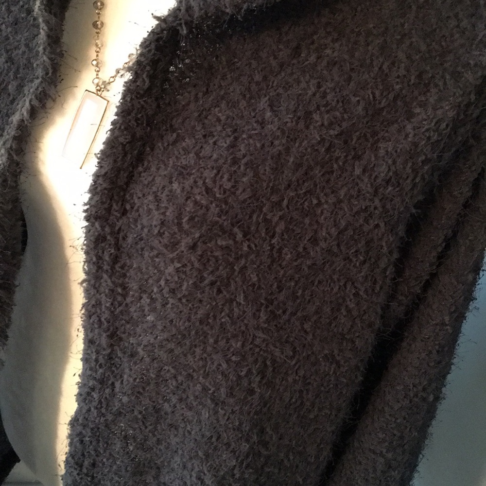 🌟Luxe Textured Hooded Cardi Slate Gray - Picture 5 of 5
