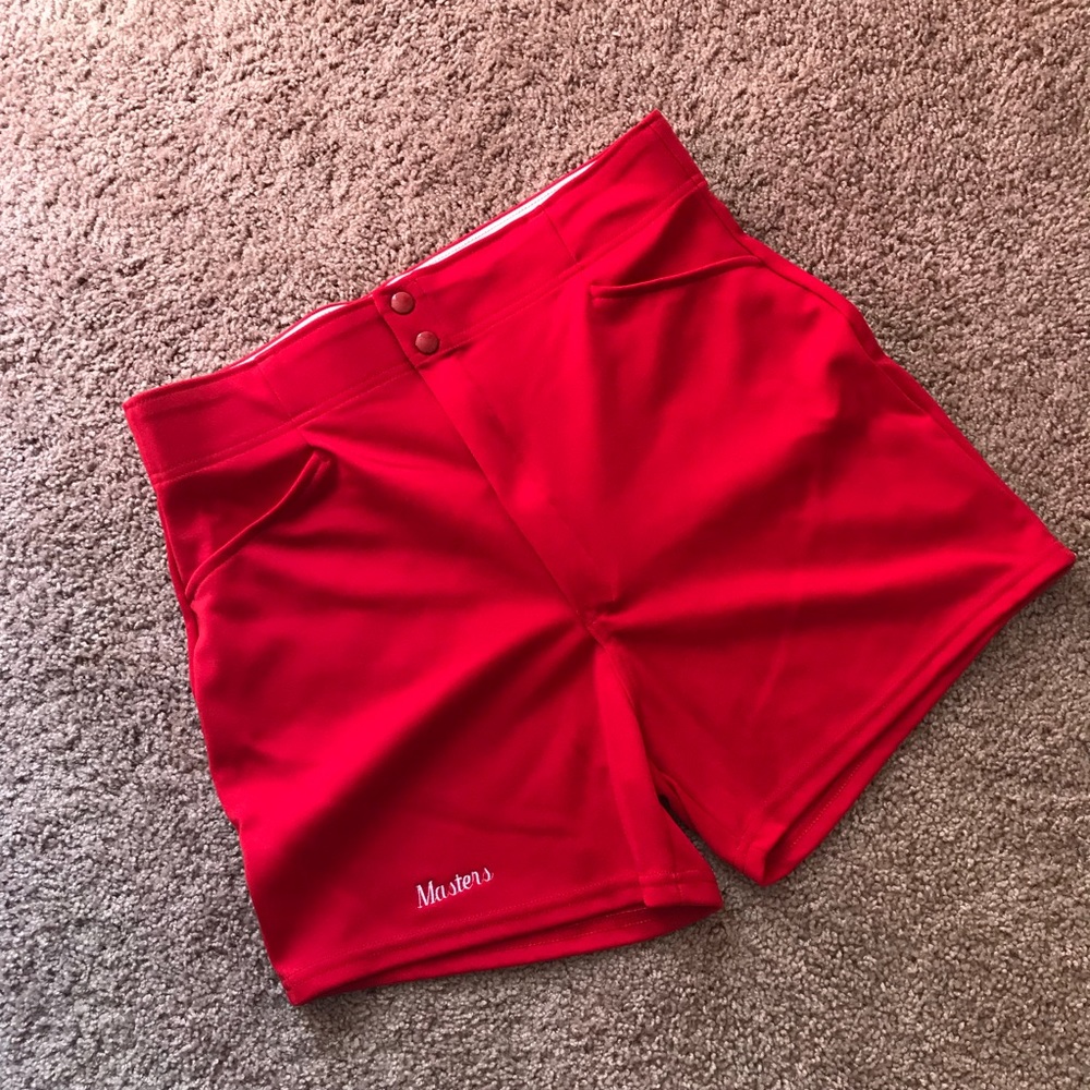 Masters’ women’s red shorts ✨