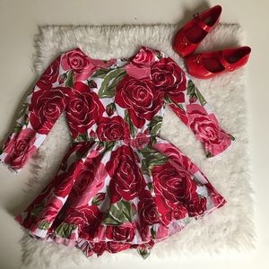 Little minis rose print HTF limited dress!! 3t