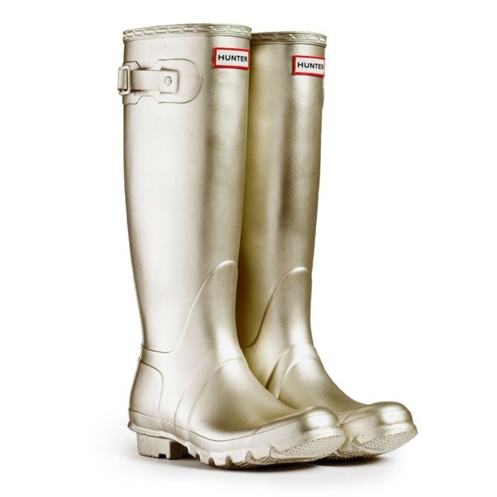 Tall champagne Hunter boots