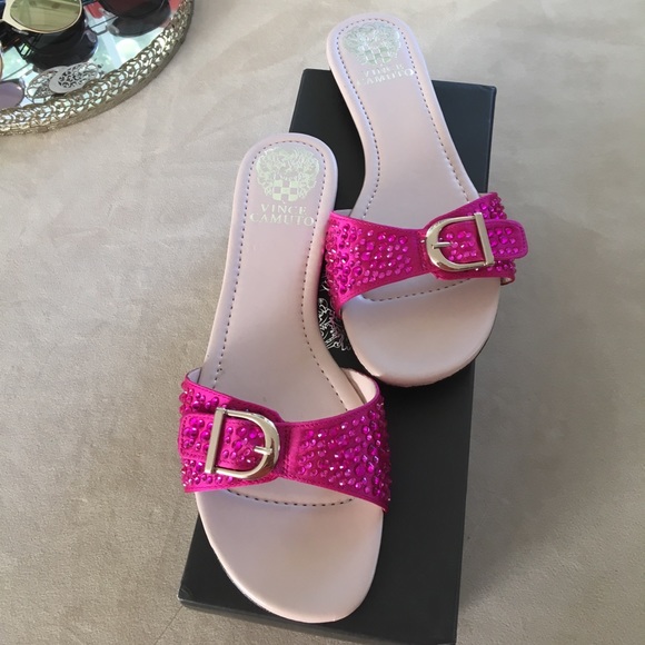 NEW Vince Camuto slides w/box hot pink - Picture 3 of 5