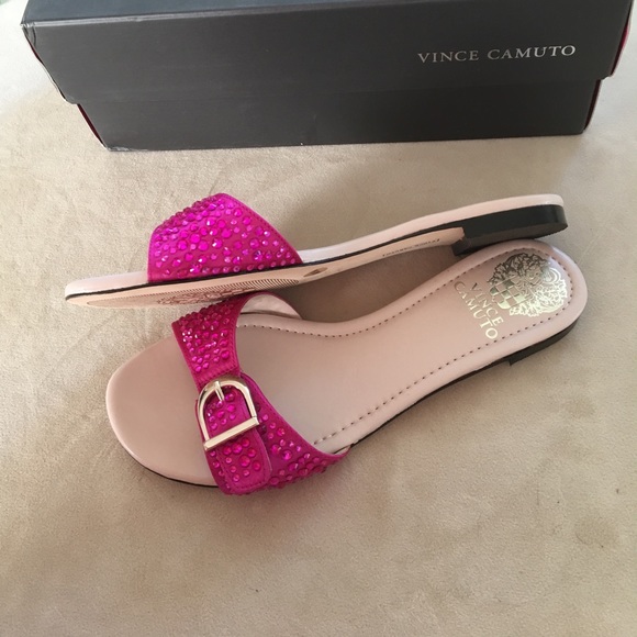 NEW Vince Camuto slides w/box hot pink - Picture 4 of 5