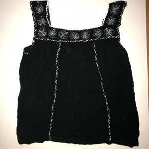 B&W embroidered tank