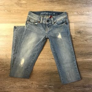 GUESS JEANS distressed light skinny Ultra Lowrise