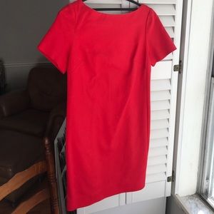Red Anthropologie bow back dress