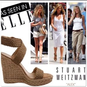 Stuart Weitzman Alex crochet wedge sandal