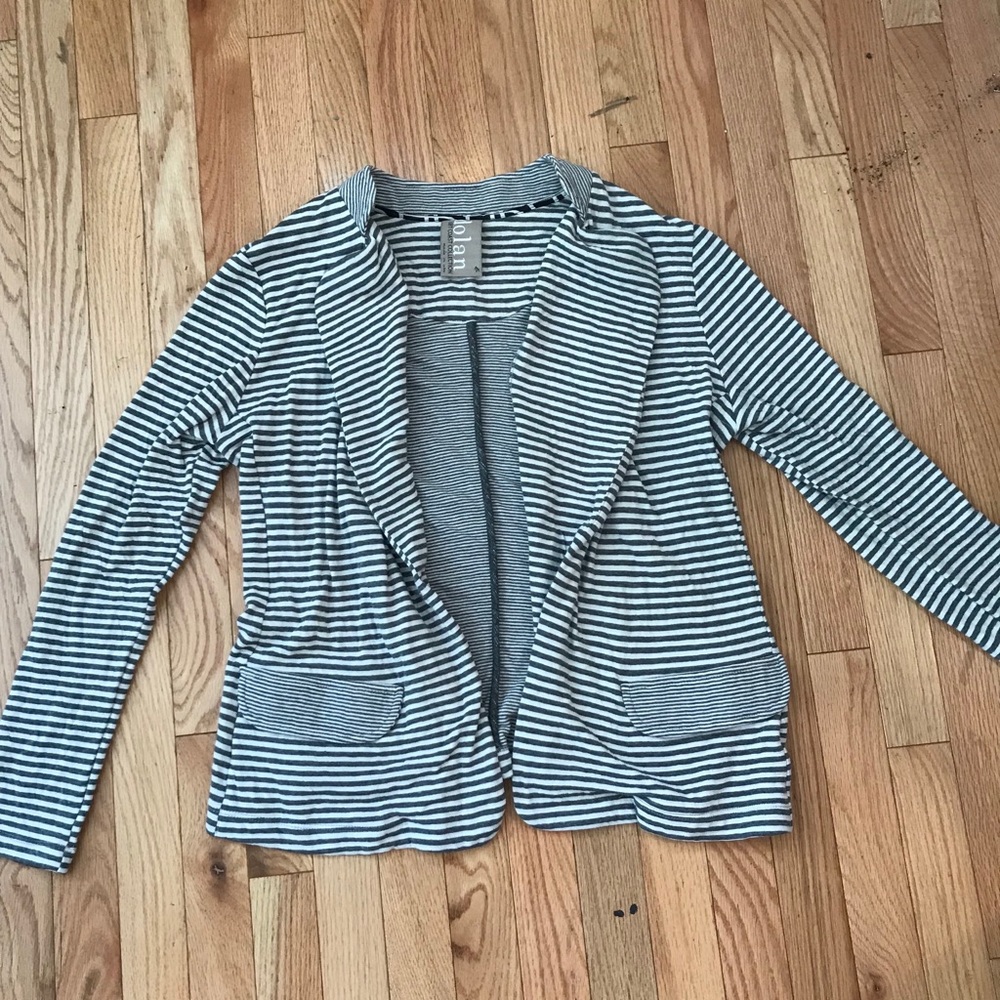 Dolan gray and white stripped blazer