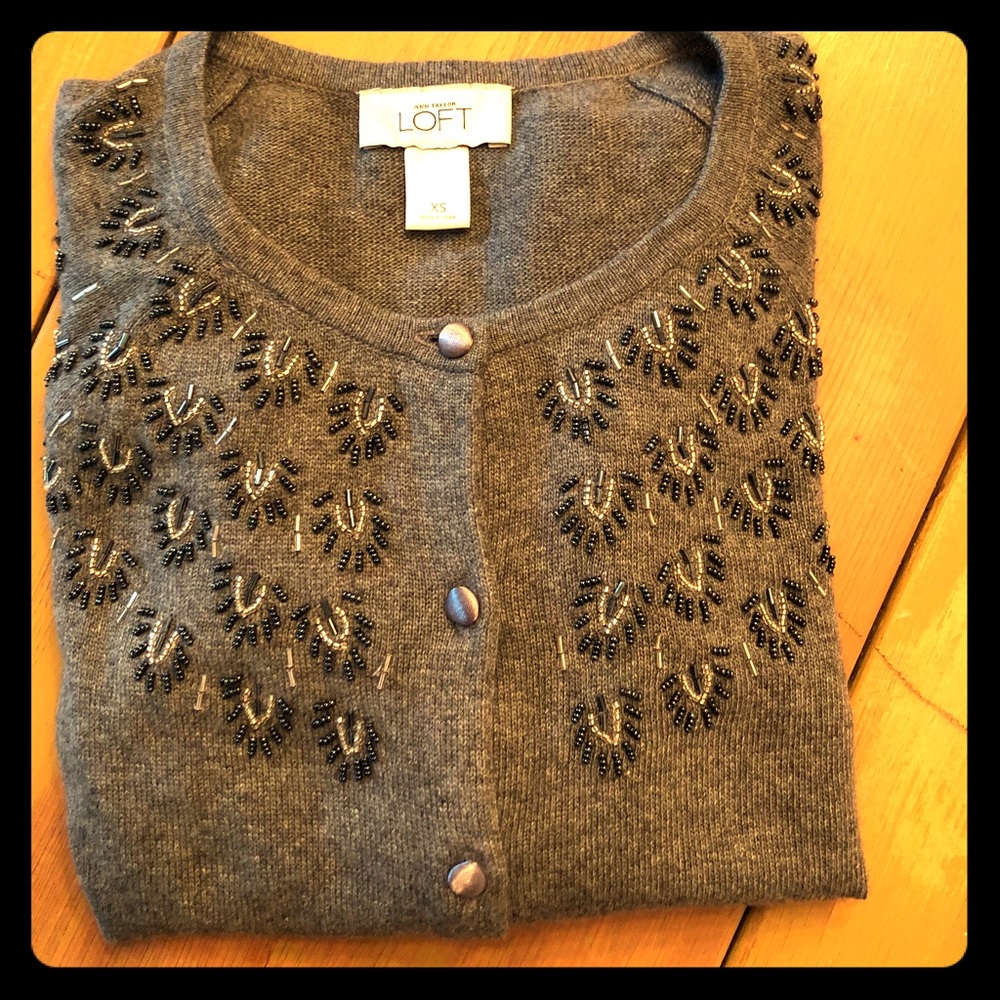 Ann Taylor Loft beaded cardigan