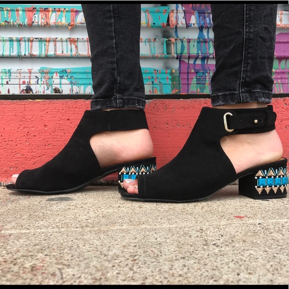 SLINGBACK BOOTIE WITH PRINT BLOCK HEEL - Picture 4 of 4