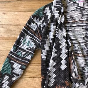 Native woven open cardigan
