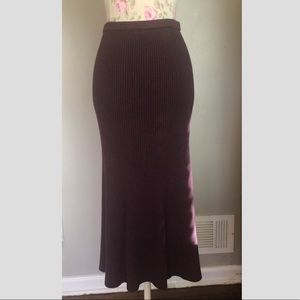 Peruvian Connection Silk & Wool Ribbed Skirt