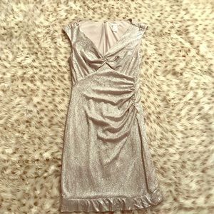Cache metallic v neck dress