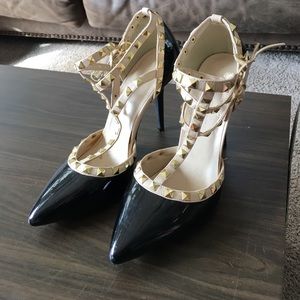 Black studded heels