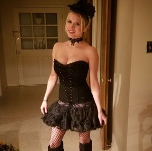 Corset skirt and little witches hat costume