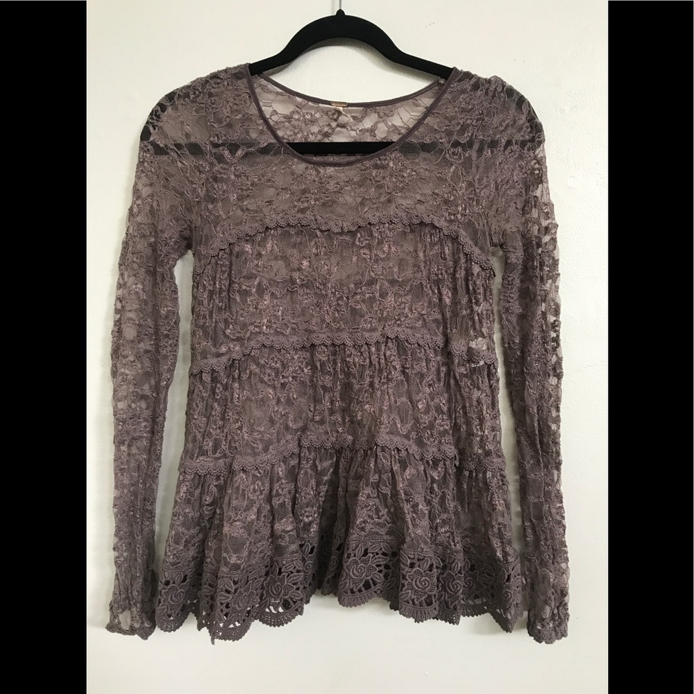 Free People lace layering tee