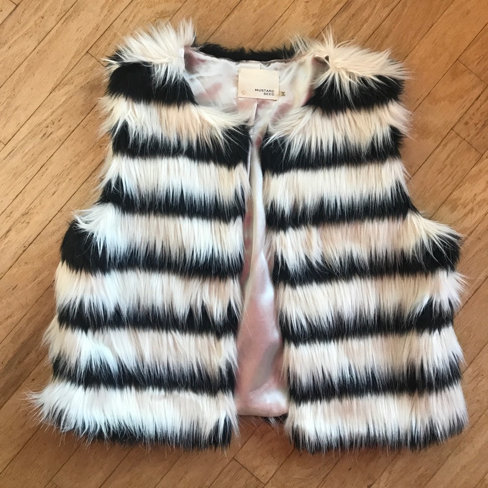 Striped Fur Vest