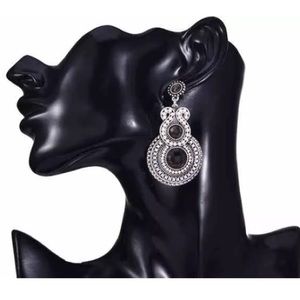 Vintage style silver dangle earrings boho chic