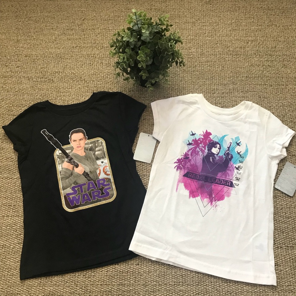 Disney Star Wars Rey Jyn Erso Tee Shirt Bundle