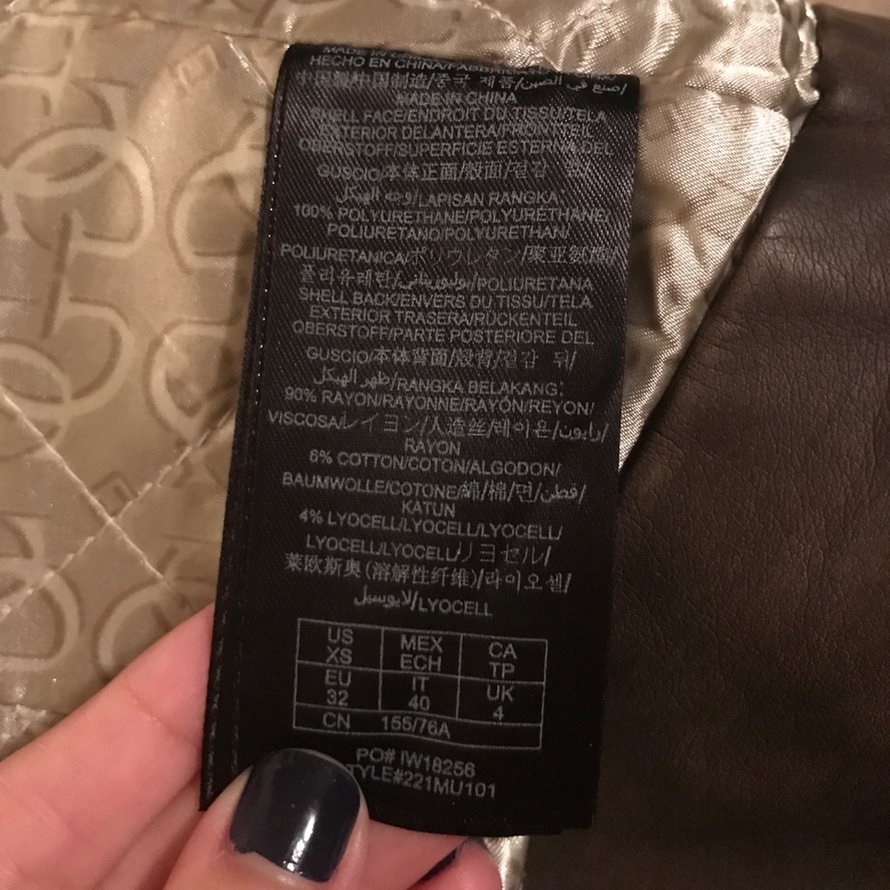 NWOT Guess Leather Jacket with Fur - Picture 8 of 8