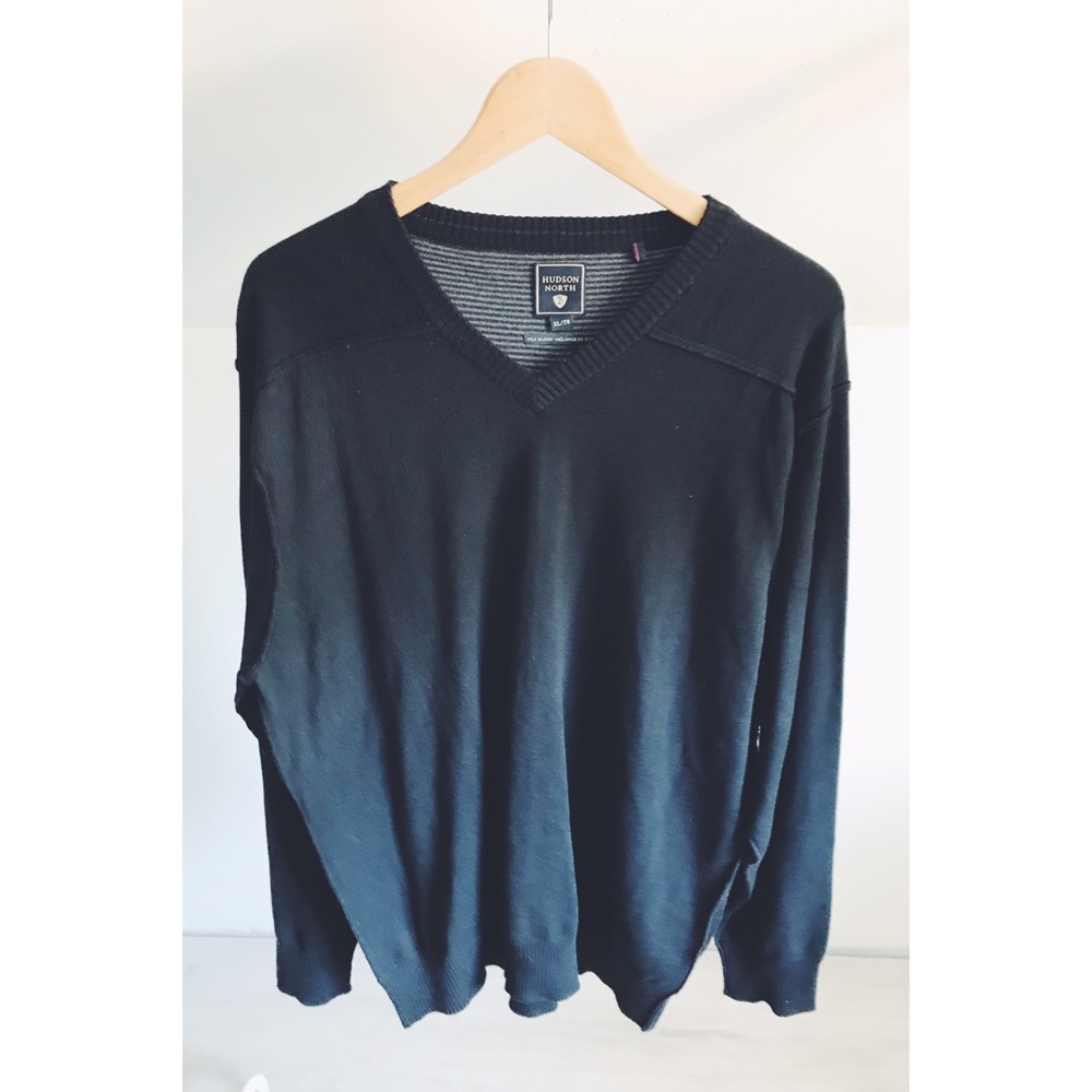 Hudson North Silk Blend V-Neck Sweater