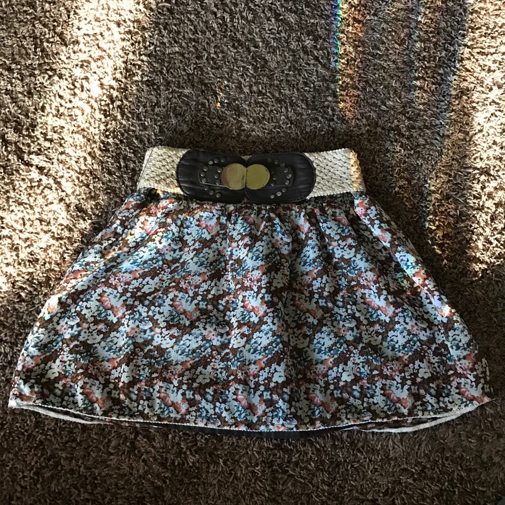 Floral Print Mini Skirt