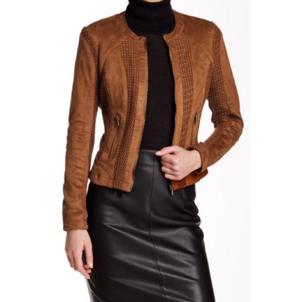 Blanc Noir Nordstrom  Brown Faux Suede Jacket
