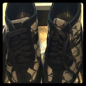 Coach tennis shoes, black and grey