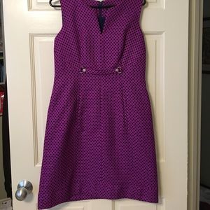 Adriana Papell Pink and Navy Geometric Dress