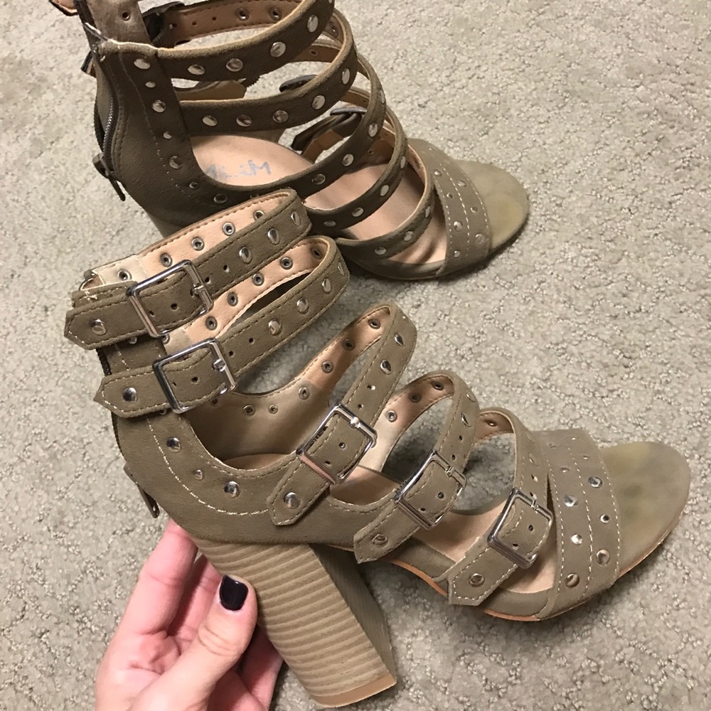Strappy Studded Heels - Size 6