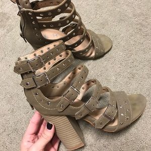 Strappy Studded Heels - Size 6