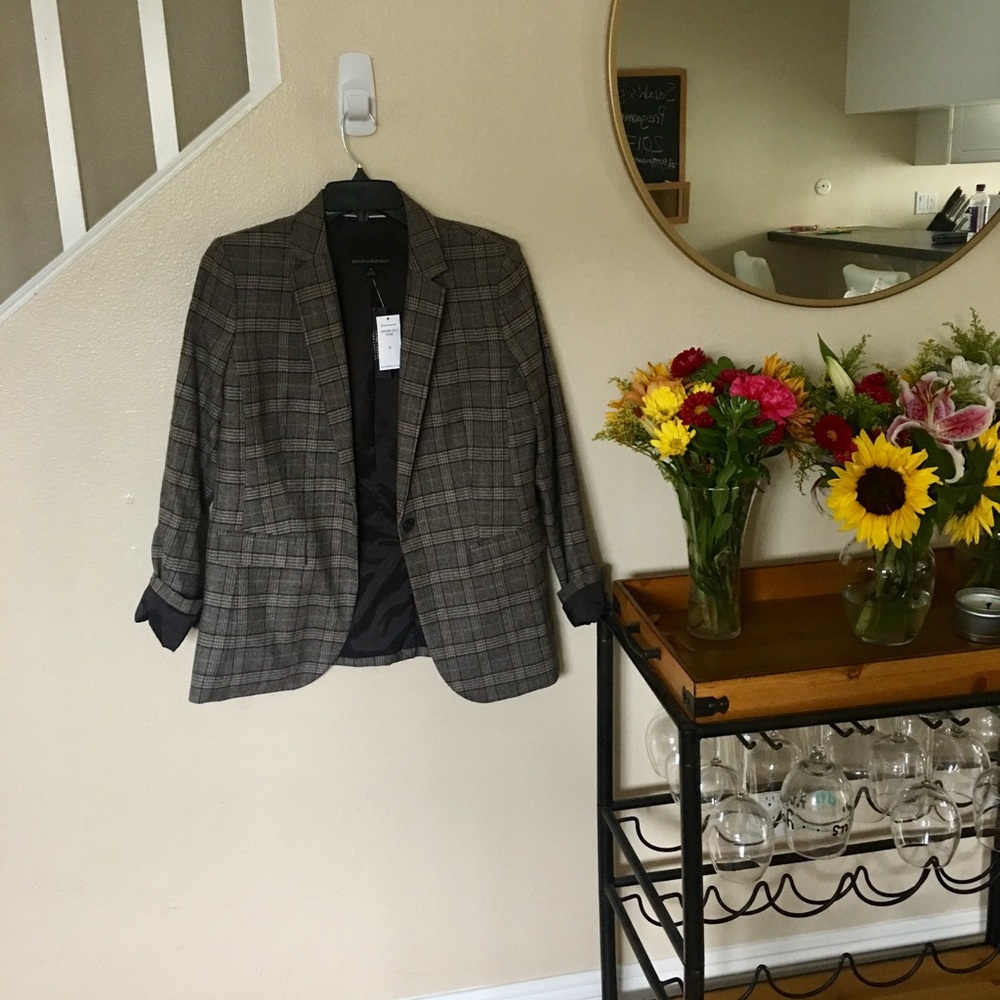 Banana Republic Classic Fit Plaid Blazer