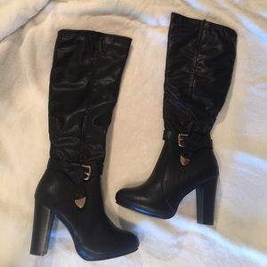 Black knee high boots