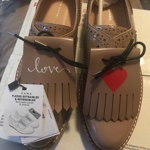 Zara Platform Oxfords with Fringe