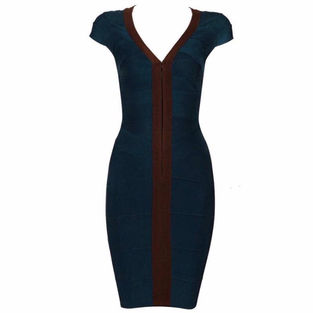 Dark green bandage dress