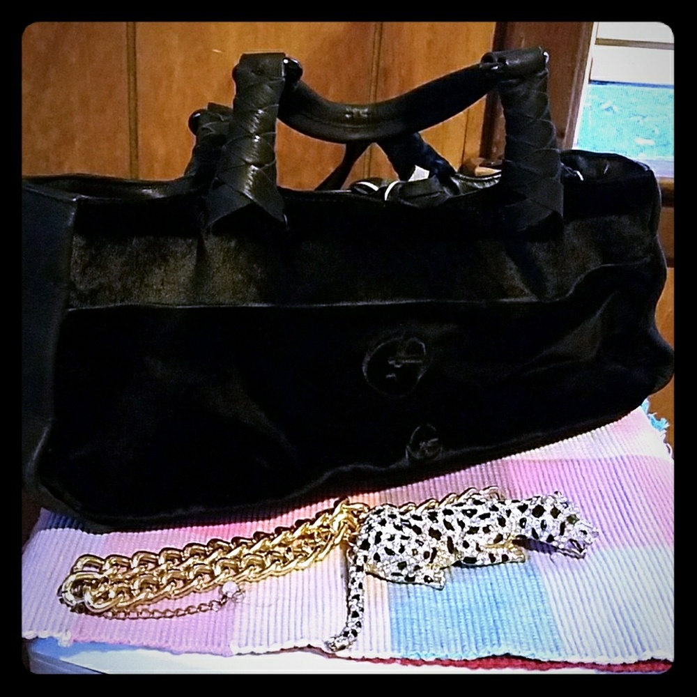 Velour Authentic Giorgio Armani purse