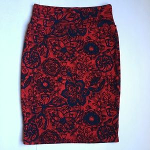 LuLaRoe Cassie Skirt Navy Blue Floral