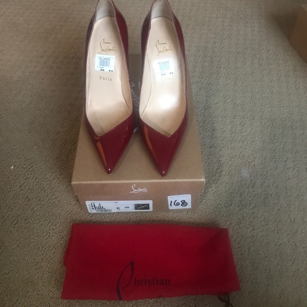 Christian Louboutin Maroon Leather Pumps