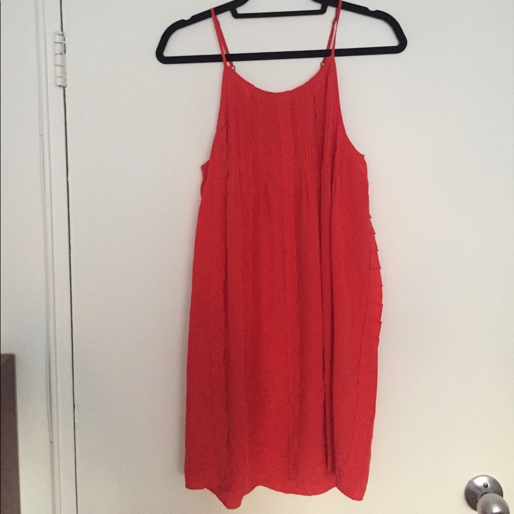 Joie Red Silk Textured Dress