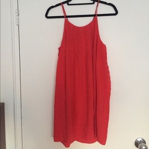 Joie Red Silk Textured Dress