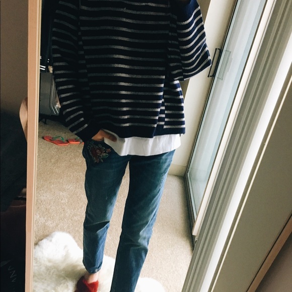 Boyfriend stripe sweater. - Picture 1 of 4