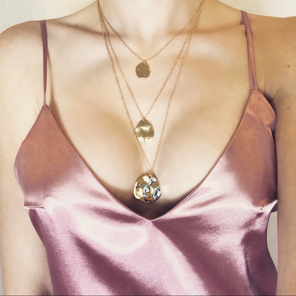 Layered necklace with coins