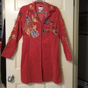 Live a Little Embroidered Corduroy Jacket