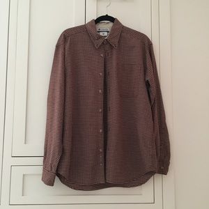 Men’s brown plaid button up