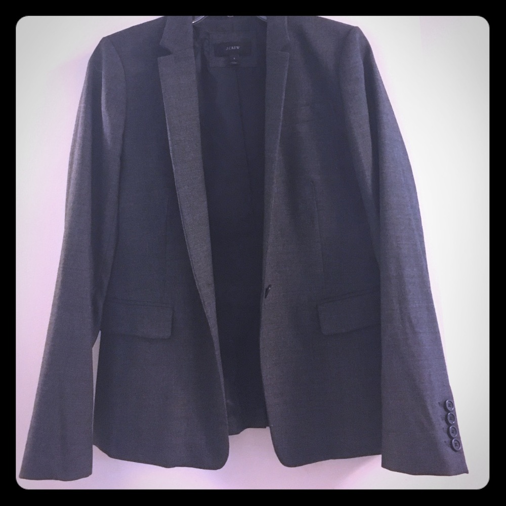 J Crew Women's Grey Light Wool Blazer