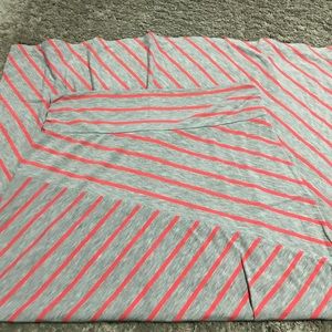 Coral and grey maxi skirt