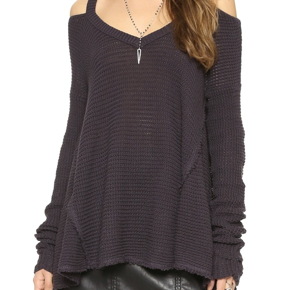 Free People Sweaters - Free People V Cold Shoulder Sweater Size Small