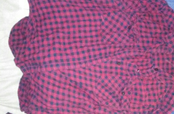 Red and dark blue Flannel - Picture 2 of 2